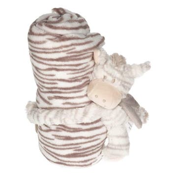 Baby/kinder dekentje met zebra knuffel - pluche, Verzenden, Nieuw