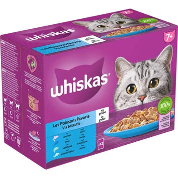 Whiskas 7+ Vis Selectie in gelei multipack (85 g) 1 verpa..., Verzenden, Nieuw