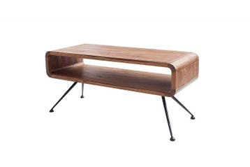 Retro salontafel ALPHA 100cm Sheesham steenafwerking met, Ophalen of Verzenden, Nieuw