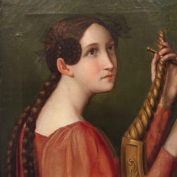 Ecole Nazaréene (XIX) - Portrait de Sainte Cecile (Vendu