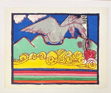 Corneille (1922-2010) - Lithographie ancienne La Vague,