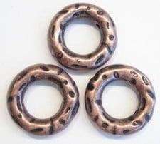 2 x Antiek koperen ovale kunststof boei-ring 30 mm (Kralen), Ophalen of Verzenden, Nieuw, Kraal
