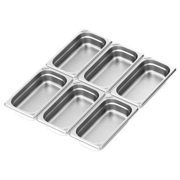GGM Gastro | (6 stuks) RVS bakjes GN 1/3 - | GBH1365G-6, Verzenden