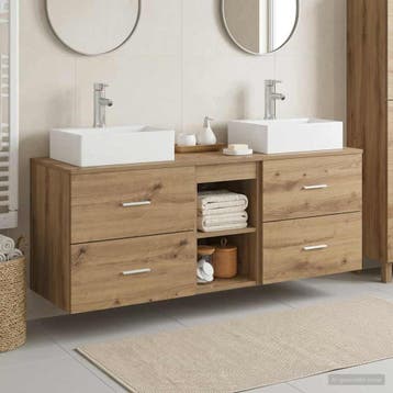 vidaXL Badkamerkastenset 3 st Artisanaal eiken 129 x 41 x, Huis en Inrichting, Verzenden, Nieuw