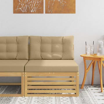 vidaXL Buiten Midden Sofa Massief Acaciahout Wit, Verzenden, Nieuw