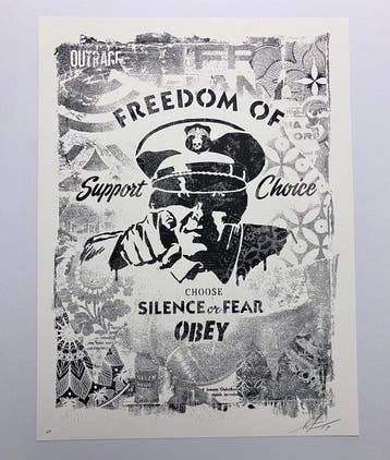 Shepard Fairey (OBEY) (1970) - Freedom of Choice Stencil +