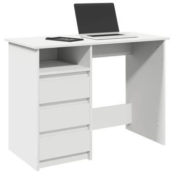 vidaXL Bureau 102x50x75 cm bewerkt hout wit, Huis en Inrichting, Bureaus, Verzenden, Nieuw