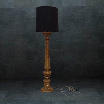 Lamp - Hout, Gegraveerd en verguld. - Italië negentiende