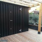 zwarte opbergbox voor de tuin of terras met dubbele deuren, Tuin en Terras, Ophalen, Nieuw