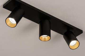 Rietveld Spots - Zwart, Goud - Metaal, Aluminium, Verzenden, Nieuw