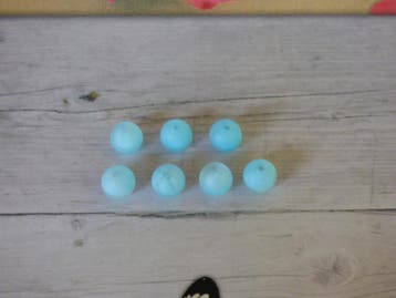 10x ronde Blauwe kraal van glas ca. 7.5mm  Oogje: 1,1mm, Hobby en Vrije tijd, Ophalen of Verzenden, Nieuw, Kraal