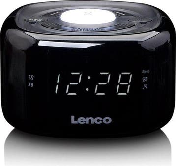 Wekkerradio - Digitale wekker - Alarmklok - Zwart - Lenco -, Verzenden, Zo goed als nieuw