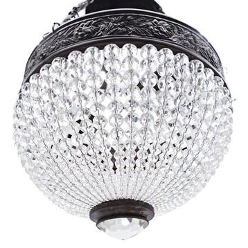 Plafondlamp - parelzak - Kristal, Messing