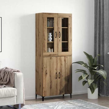 vidaXL buffetkast 2 pcs Artisan Eiken Bewerkt hout, Minder dan 50 cm, Verzenden, Nieuw, Minder dan 100 cm