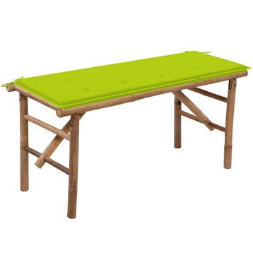 vidaXL Tuinbank inklapbaar met kussen 118 cm bamboe, Tuin en Terras, Tuinbanken, Verzenden, Nieuw, Hout