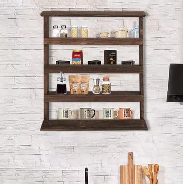 Houten Kruidenrek – Wandrek met 4 Lagen 53×10×60 cm, Verzenden, Nieuw