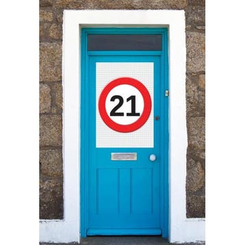 Mega poster 21 jaar verkeersbord - 21 jaar versiering, Ophalen of Verzenden, Nieuw
