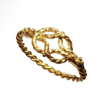Middeleeuws Goud Ring met Hercules Knot