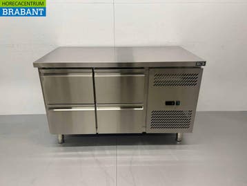 HCB RVS Koelwerkbank 4 laden 136 cm 230V Horeca, Ophalen of Verzenden, Nieuw in verpakking