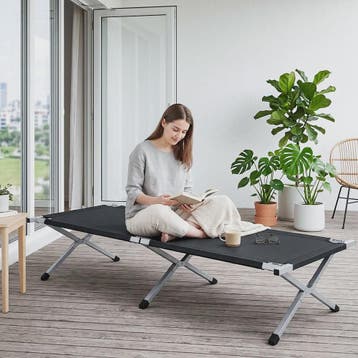 Lichtgewicht Campingbed Opvouwbaar met Stalen Frame en Opber, Verzenden, Nieuw