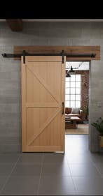 Eikenhoutlook, schuifdeur, barnwooddeur (met railsysteem), Doe-het-zelf en Verbouw, 100 tot 120 cm, 215 cm of meer, Binnendeur