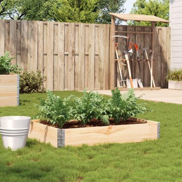 vidaXL Plantenbak 120x80 cm massief grenenhout, Tuin en Terras, Bloembakken en Plantenbakken, Verzenden, Nieuw, Hout