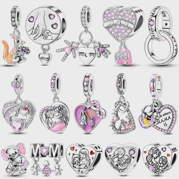925 Sterling Zilveren Bedel 'Mom Love' - Perfect Cadeau voor, Verzenden, Nieuw