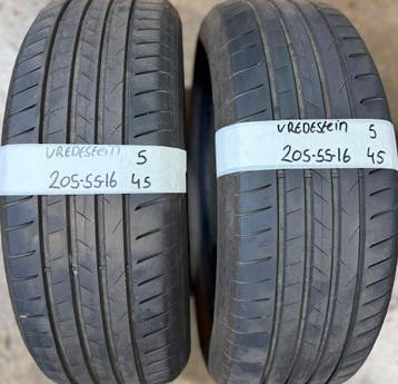 2x 205-55-16 Vredestein Zomer 2x 5mm €45 Per Band 205 55 16, Auto-onderdelen, Banden en Velgen, Ophalen, Gebruikt, 16 inch, 205 mm