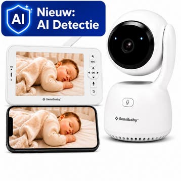 Babyfoon met Camera, Monitor, App en Slimme AI Detectie, Verzenden, Nieuw, Terugspreekfunctie