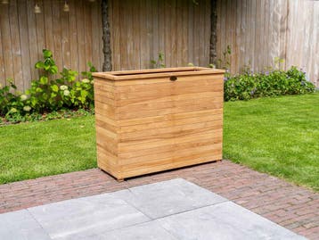 Teak plantenbak of bloembak | Ruime collectie | Op voorraad, Tuin en Terras, 100 cm of meer, Nieuw, Ophalen of Verzenden, Balkon