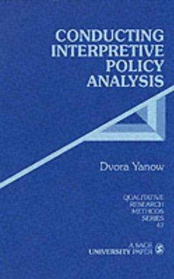 Conducting Interpretive Policy Analysis - Dvora Yanow, Verzenden, Zo goed als nieuw, Dvora Yanow