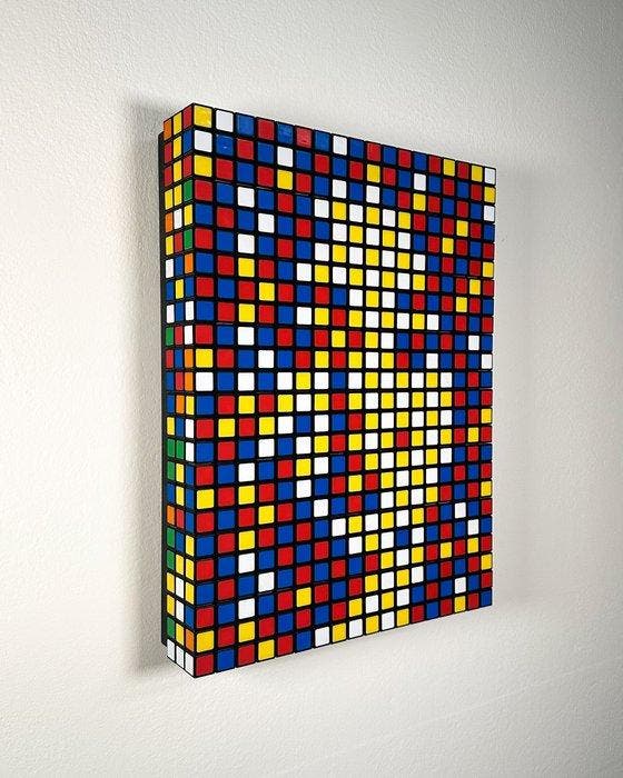 Giovanni Contardi (1994) - Rubiks Cube Mosaic - Out of, Antiek en Kunst, Kunst | Designobjecten