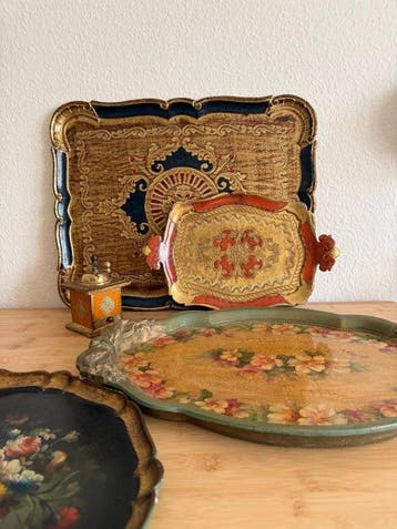 Dienblad (5) - Hout - Italiaanse Florentijnse kunst