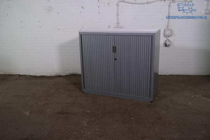Aspa roldeurkast 106x120 zilvergrijs met legborden, Zakelijke goederen, Kantoor en Winkelinrichting | Kantoormeubilair en Inrichting