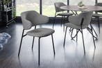 Design stoel VOGUE grijs Boucle zwart metalen poten - 43150, Ophalen of Verzenden, Nieuw