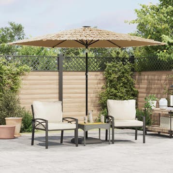 vidaXL Parasol met stalen paal 288x288x225 cm bruin, Verzenden, Nieuw, 2 tot 3 meter