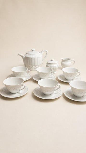 Bernardaud & Co. Limoges - Theeservies (15) - Louvres blanc, Antiek en Kunst, Antiek | Meubels | Tafels