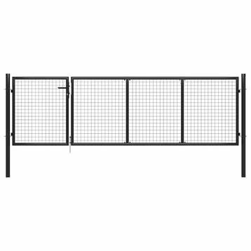 vidaXL Tuinpoort staal 350x75 cm antraciet, Verzenden, Nieuw
