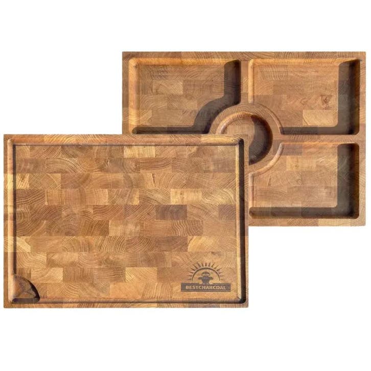 BestCharcoal Snij-/serveerplank kopshout eiken 40 x 30 x..., Tuin en Terras, Houtskoolbarbecues, Verzenden