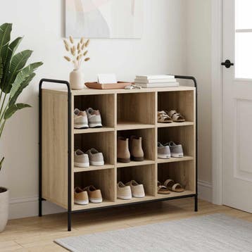 vidaXL Schoenenkast 85 x 39,5 x 75 cm Bewerkt hout Sonoma, Verzenden, Nieuw