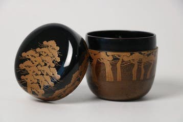 Theekistje / doosje - Hout - Pine Grove Maki-e, Antiek en Kunst