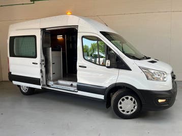 Ford Transit Servicewagen 350 2.0 TDCI 130PK euro6 L3H3 Tren, Stof, Gebruikt, Euro 6, Overige brandstoffen