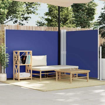 vidaXL Windscherm uittrekbaar 140x600 cm blauw, Verzenden, Nieuw