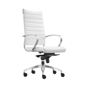 Bureaustoel Granada Wit - 100% leder, Ophalen of Verzenden, Nieuw