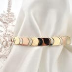 Tricolor gouden schakel armband (Schakelarmband), Ophalen of Verzenden, Gebruikt, Overige kleuren, Goud