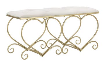 BANKJE HART CREMA CM 105X37,5X51,5, Huis en Inrichting, Banken | Bankstellen, Ophalen of Verzenden, Nieuw