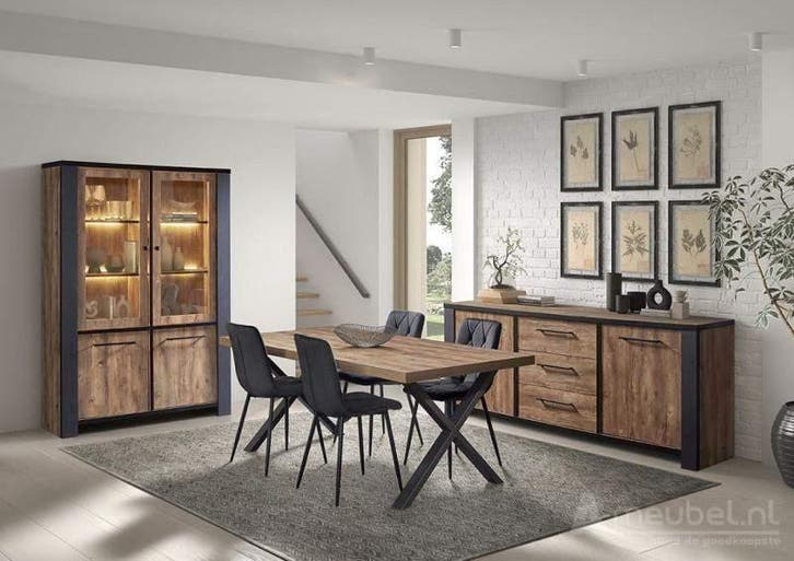 Woonkamerset Saasveld - industriele woonkamers, Huis en Inrichting, Complete eetkamers, Nieuw