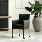Set van 8 Leren eetkamerstoelen Pleasure - Hermes Nero, Huis en Inrichting, Stoelen, Ophalen of Verzenden, Nieuw, Leer