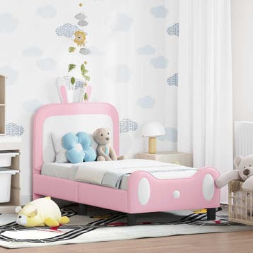 vidaXL Peuterbedframe met hoofdbord Roze 70 x 140 cm PU, Verzenden, Nieuw