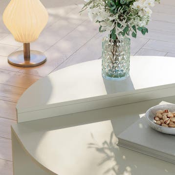 Salontafel Tondesdaslo 90x90x35 cm havermout [en.casa], Verzenden, Nieuw
